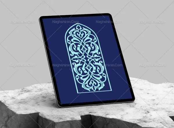 وکتور محراب فیروزه ای تذهیب