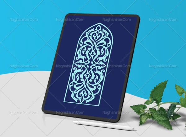 وکتور محراب فیروزه ای تذهیب