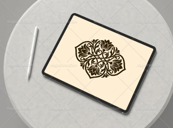 وکتور نشان گل و المان سنتی