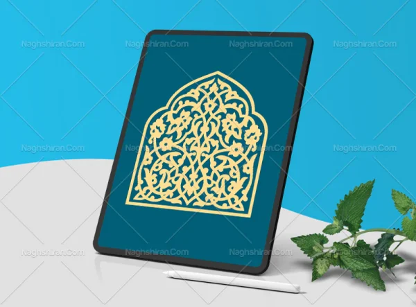 وکتور تذهیب طرح نقوش محراب