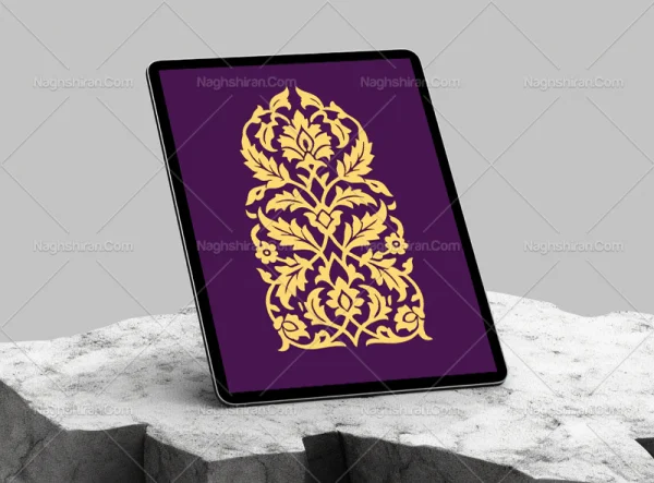 وکتور طرح محراب نقوش گل و برگ سنتی