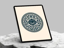 وکتور طرح نشان گل و حاشیه سنتی