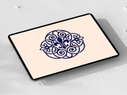 وکتور طرح آبی نشان سنتی رایگان