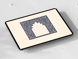 وکتور طرح محراب آبی رنگ سنتی