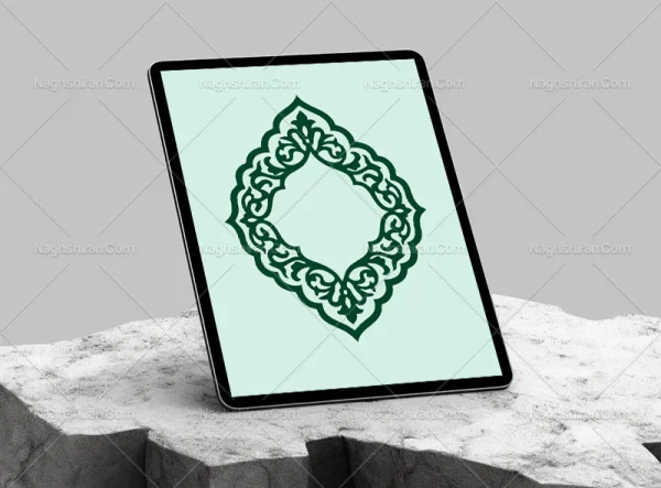 وکتور حاشیه طرح ترنج نقوش سبز