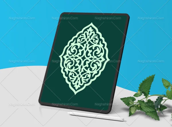 وکتور رنگی طرح ترنج نقوش سنتی