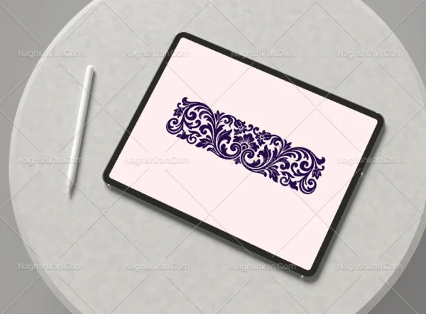 وکتور واگیره حاشیه المان گل و برگ