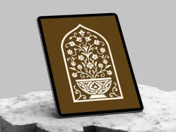 محراب نقوش گل و گلدان سفید
