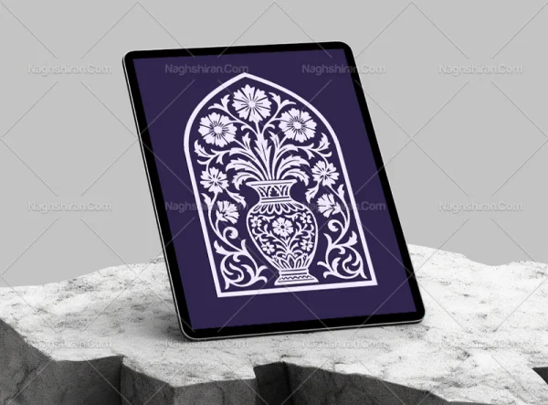 طرح محراب گل و گلدان نقوش سنتی