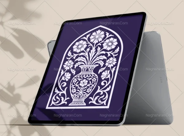 طرح محراب گل و گلدان نقوش سنتی