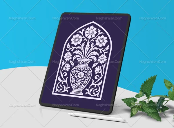 طرح محراب گل و گلدان نقوش سنتی