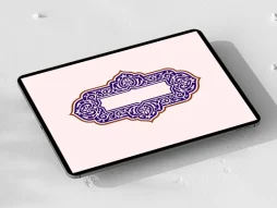 طرح ترنج نقوش آبی رنگ سنتی