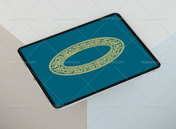 حاشیه بیضی سنتی رنگی