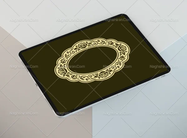 حاشیه طرح رنگی ترنج نقوش سنتی
