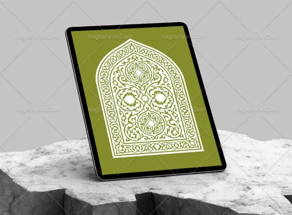 محراب سفید رنگی نقوش سنتی