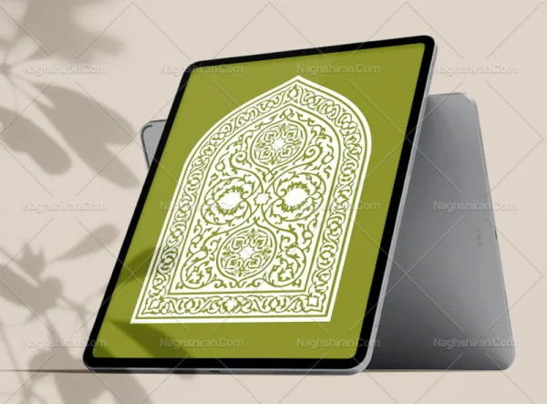 محراب سفید رنگی نقوش سنتی