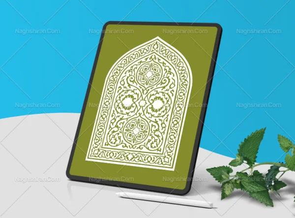 محراب سفید رنگی نقوش سنتی