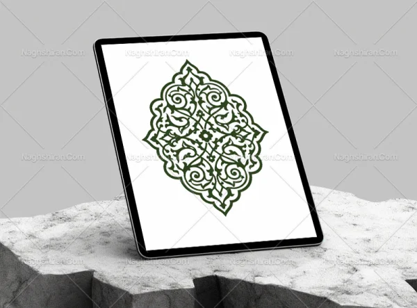نقوش ترنج سنتی سبز رنگ