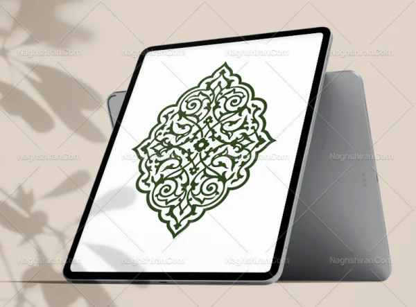 نقوش ترنج سنتی سبز رنگ