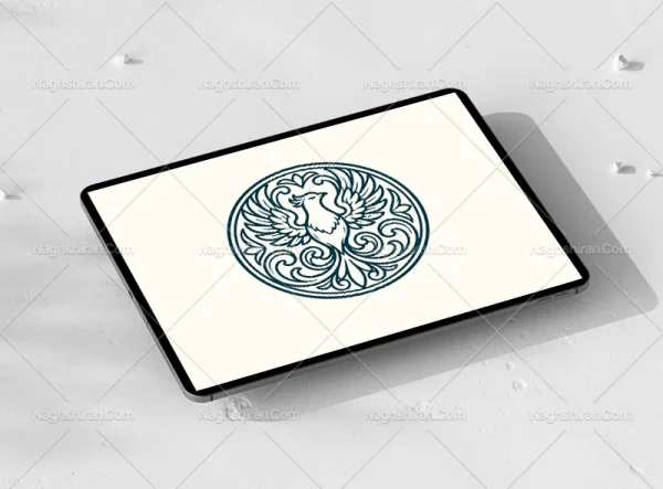 طرح سیمرغ و نقوش سنتی دایره