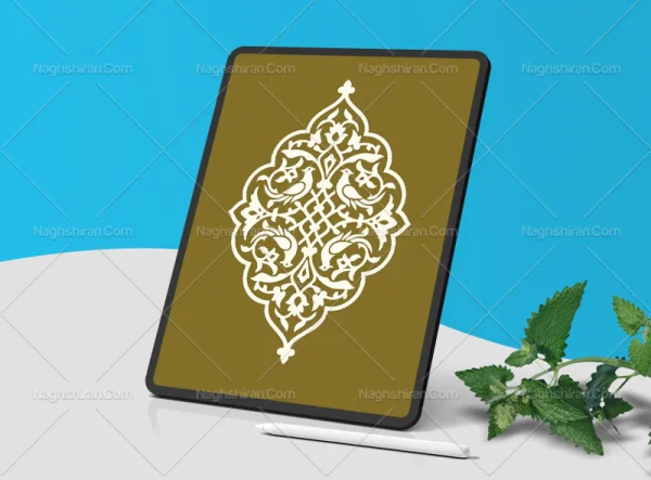 ترنج طرح نقوش سنتی و سیمرغ