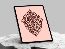 طرح نشان تذهیب قهوه ای