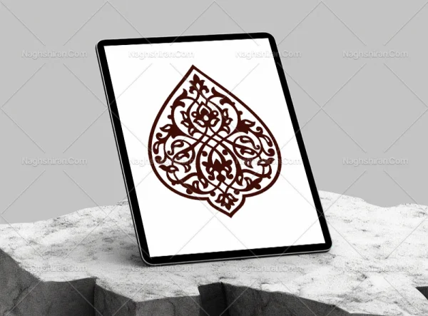 طرح نشان قهوه ای تذهیب