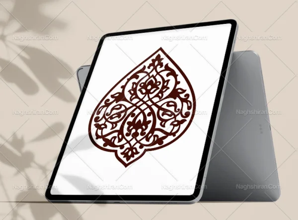 طرح نشان قهوه ای تذهیب
