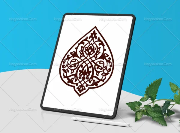 طرح نشان قهوه ای تذهیب