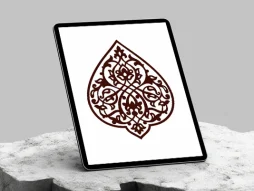 طرح نشان قهوه ای تذهیب