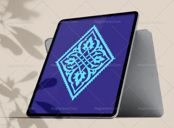 طرح نشان لوزی آبی رنگ