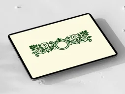 المان نقوش گل و برگ سنتی سبز