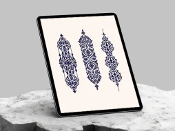 طرح قلمدان آبی نقوش سنتی