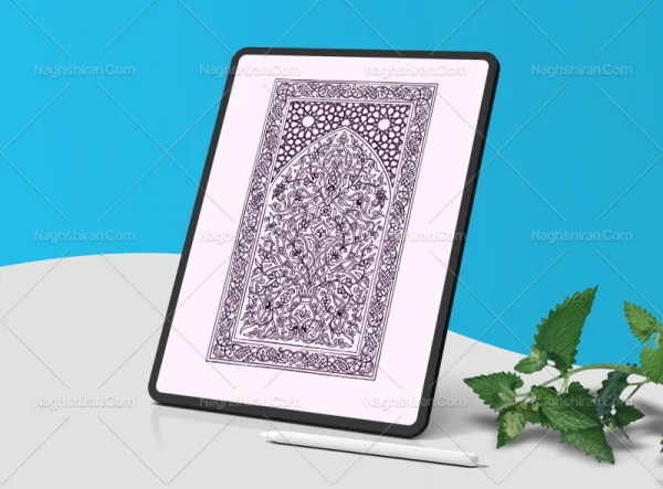 طرح محراب و کتیبه نقوش سنتی هندسی