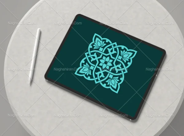 موتیف گل فیروزه ای