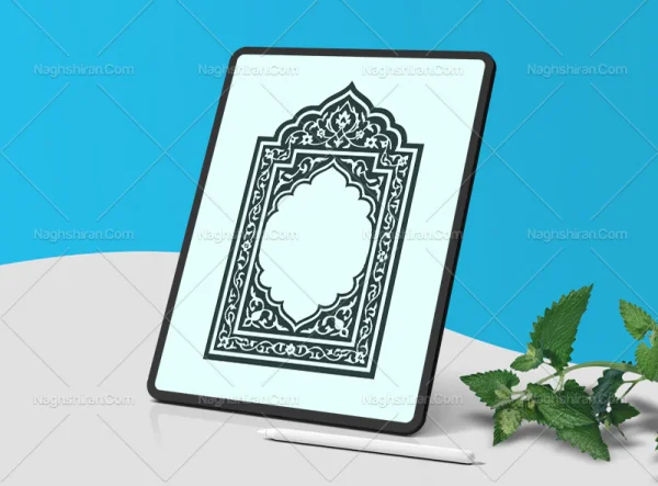 وکتور حاشیه طرح محراب نقش و نگار سنتی