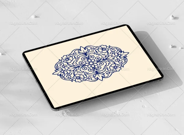 نشان گل و برگ نقوش منبت کاری