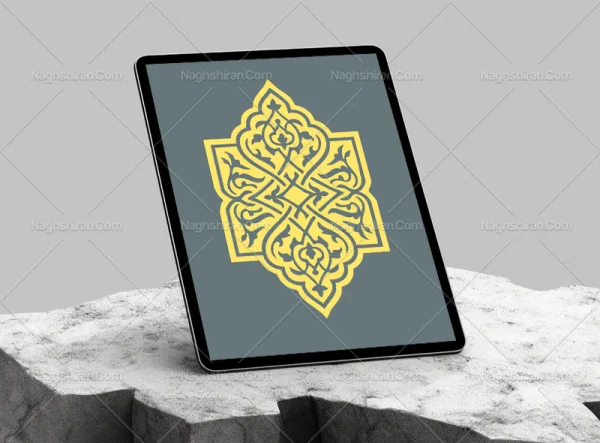طرح ترنج نقوش سنتی رنگی