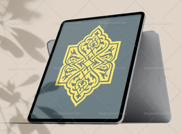 طرح ترنج نقوش سنتی رنگی