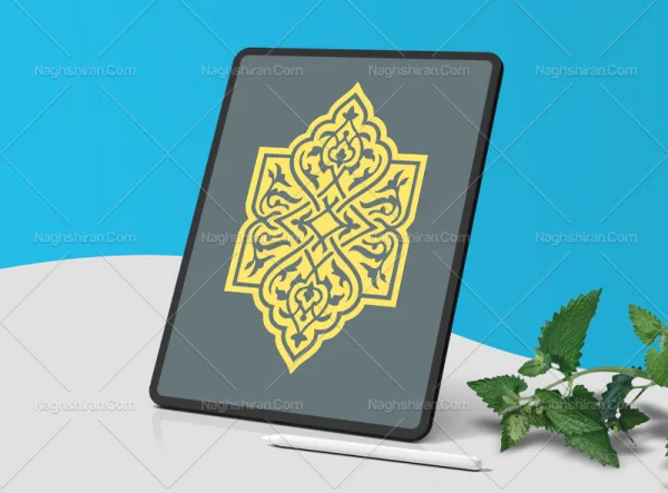 طرح ترنج نقوش سنتی رنگی