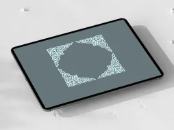 طرح لچک نقوش سنتی آبی تو خالی