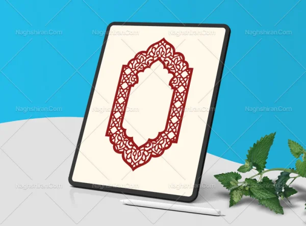 حاشیه طرح سنتی هندسی قرمز