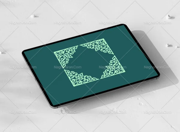 نقوش سنتی آبی طرح لچک