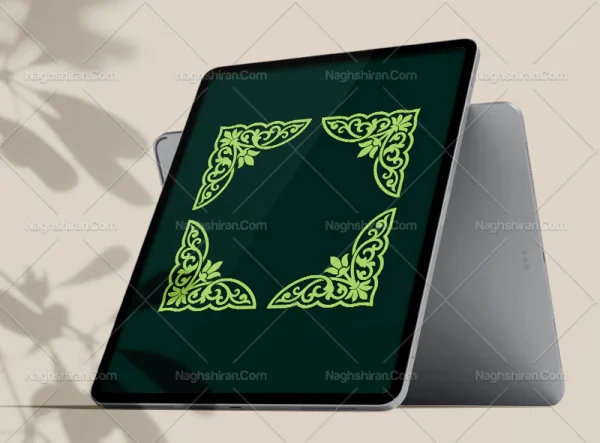 نقش و نگار سبز لچک سنتی