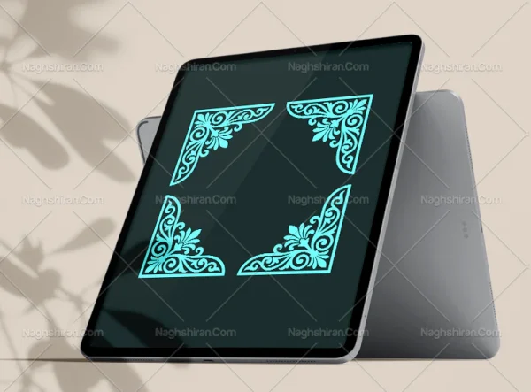 نقش و نگار آبی لچک سنتی