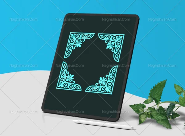 نقش و نگار آبی لچک سنتی