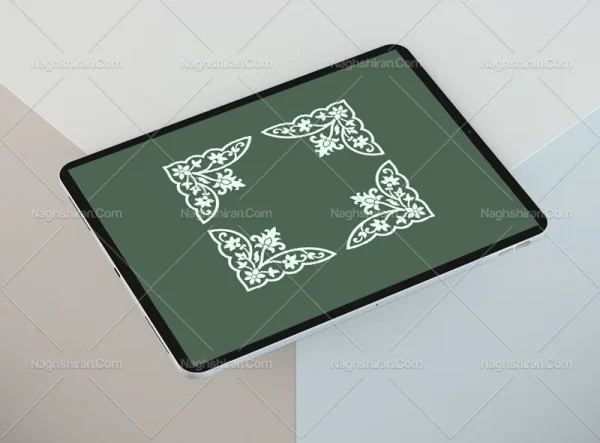 نقش و نگار سفید لچک سنتی