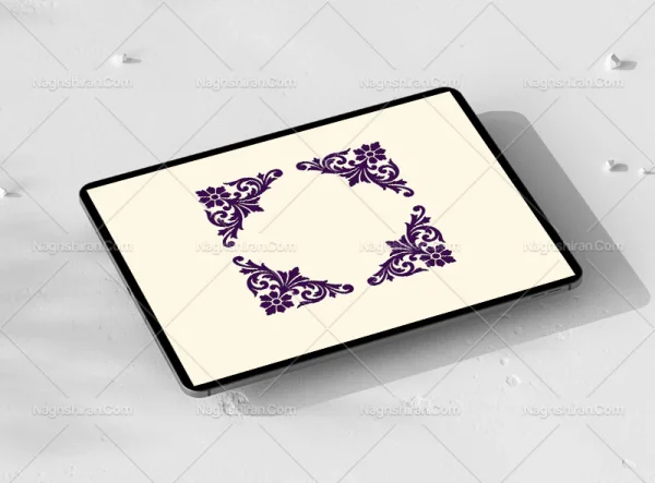 نقش و نگار سنتی طرح لچک بنفش