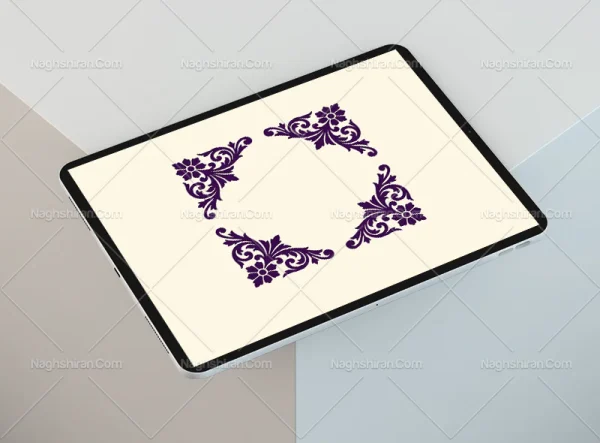 نقش و نگار سنتی طرح لچک بنفش