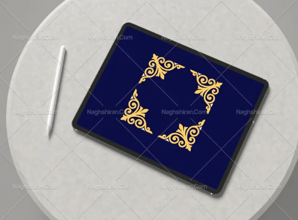 نقوش سنتی طرح لچک حاشیه رنگی